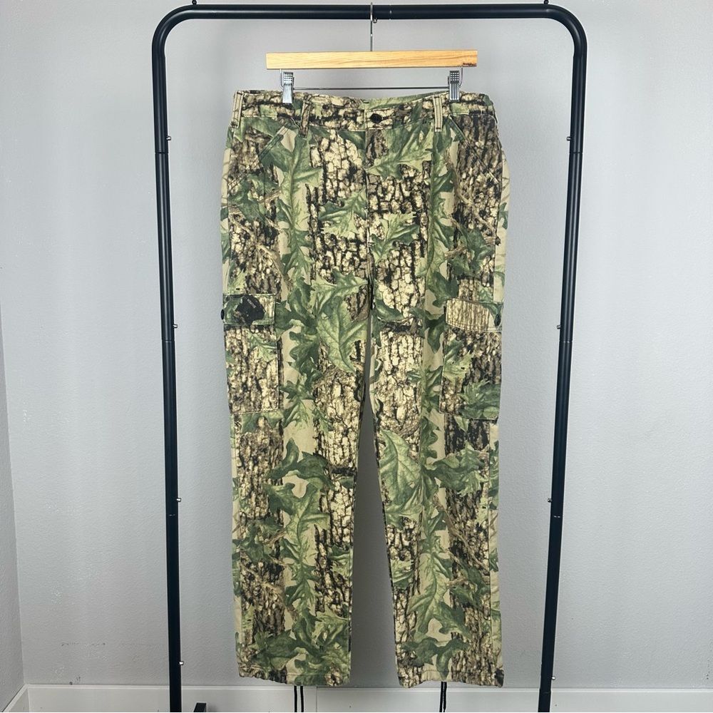 Vintage Commander Camo Cargo Pants Mens Large 38-40 Made in USA Hunting
